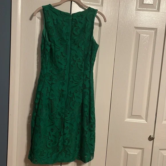 NWOT Eva Mendes for New York & Co lace overlay sleeveless green dress size 4 - Picture 12 of 14